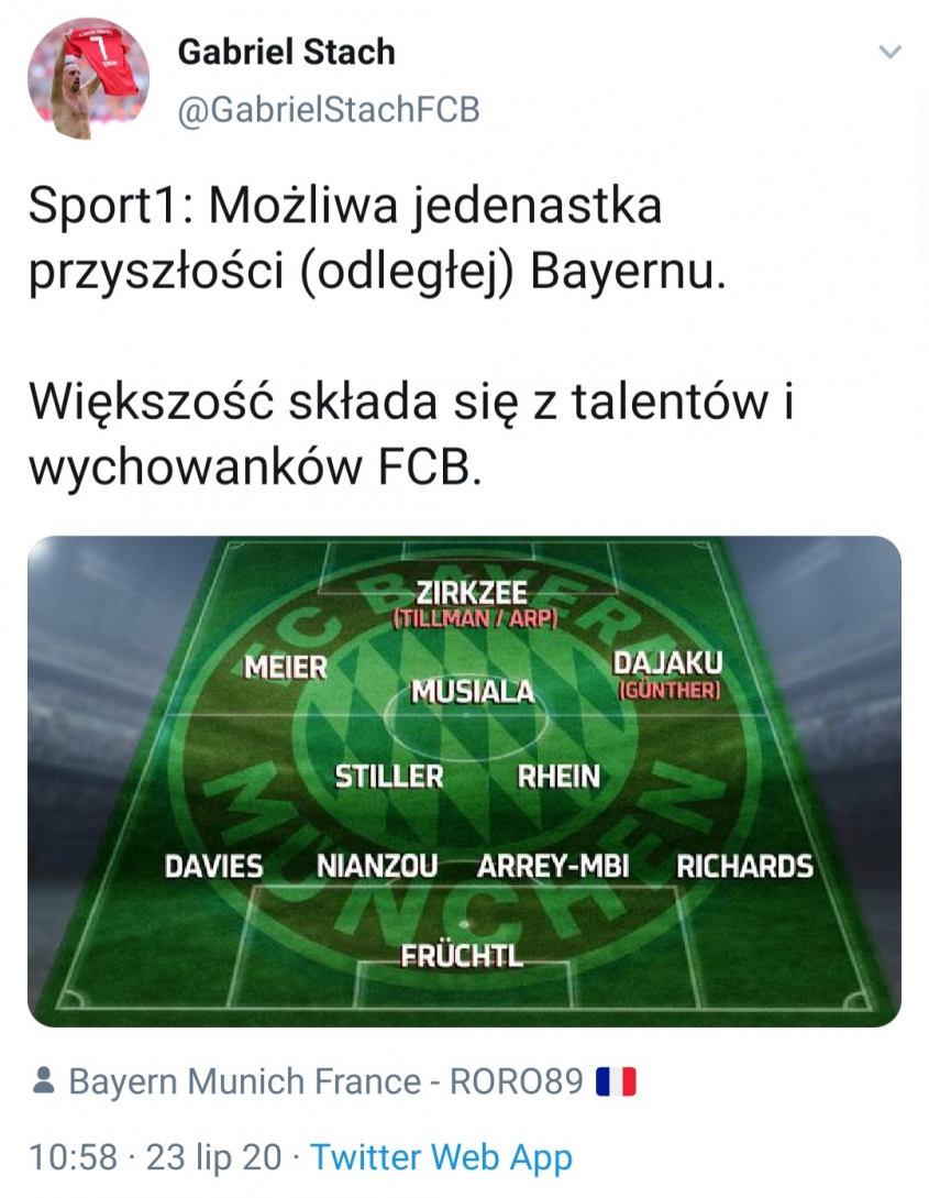 Tak w DALEKIEJ PRZYSZŁOŚCI może wyglądać XI Bayernu